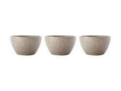 Dune Set Of 3 Bowls 12cm Taupe Gift Boxed