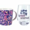 Kasey Rainbow Wild at Heart Mug & Glass Set Leopard Lilac Gift Boxed