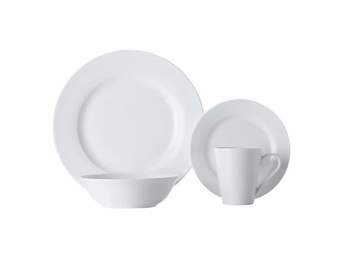 White Basics Cosmopolitan Rim Dinner Set 16 Piece 1 White Basics Cosmopolitan Rim Dinner Set 16 Piece