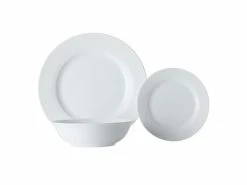 White Basics European Rim Dinner Set 18 Piece