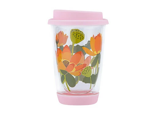 Royal Botanic Gardens Victoria Lotus Double Wall Glass Mug 380ML Pink Gift Boxed 1 Royal Botanic Gardens Victoria Lotus Double Wall Glass Mug 380ML Pink Gift Boxed