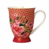 Teas & C's Silk Road Footed Mug 300ML Cherry Red Gift Boxed
