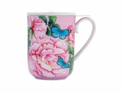 Gabby Malpas Posey Mug with Infuser 340ML Cabbage Roses Gift Boxed -Tableware Sales Store hv0319 a1