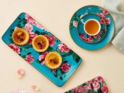Teas & C's Silk Road Coupe Plate 19.5cm Aqua Gift Boxed 5 Teas & C's Silk Road Coupe Plate 19.5cm Aqua Gift Boxed -Tableware Sales Store teas cs silk road platter cup saucer aqua 1